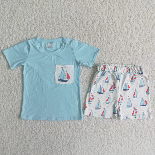 A7-11 Blue Sail Pocket Summer Boys Suit