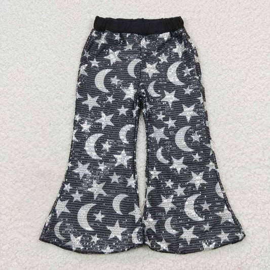 P0245 Star Moon Black Sequin Trousers
