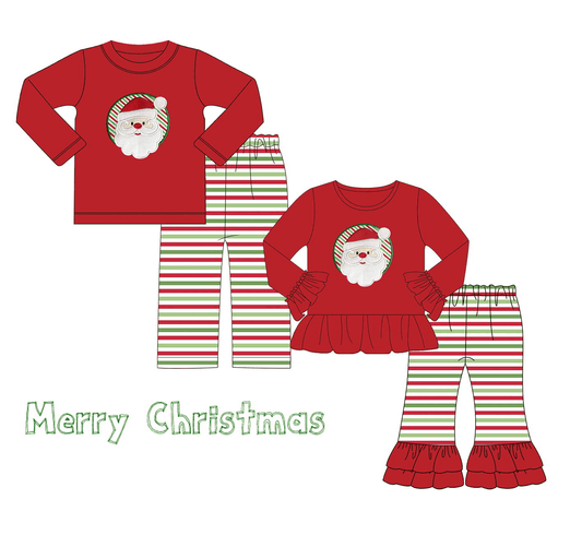 Christmas custom Christmas tree Christmas July  custom moq 5 eta 5-6weeks Santa Striped Pants Suit