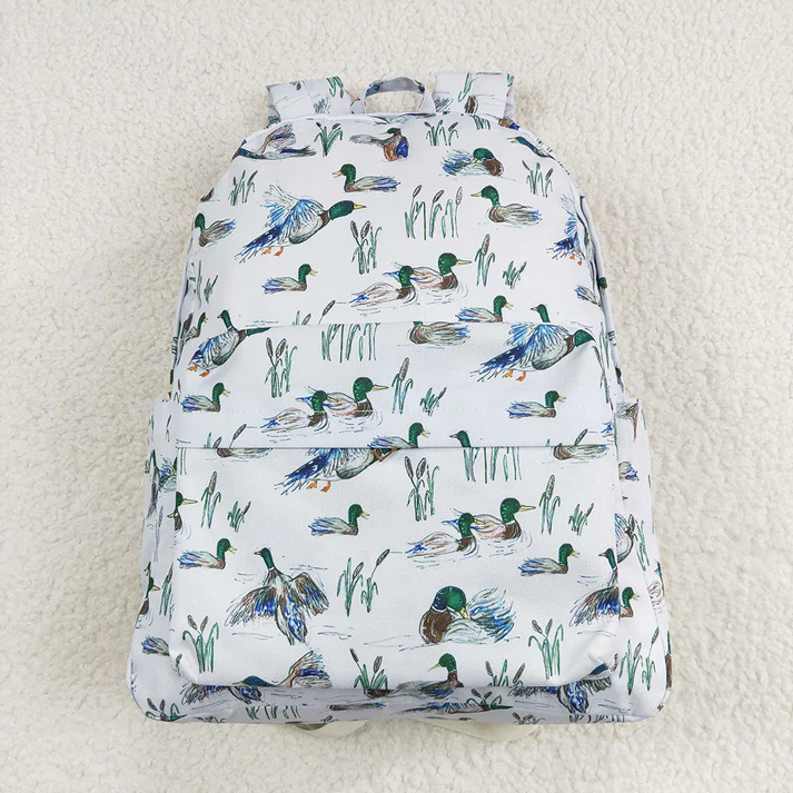 RTS NO MOQ Baby Kids Ducks Hunting Sibling Backpack Back Bags 17*13.2*5inches
