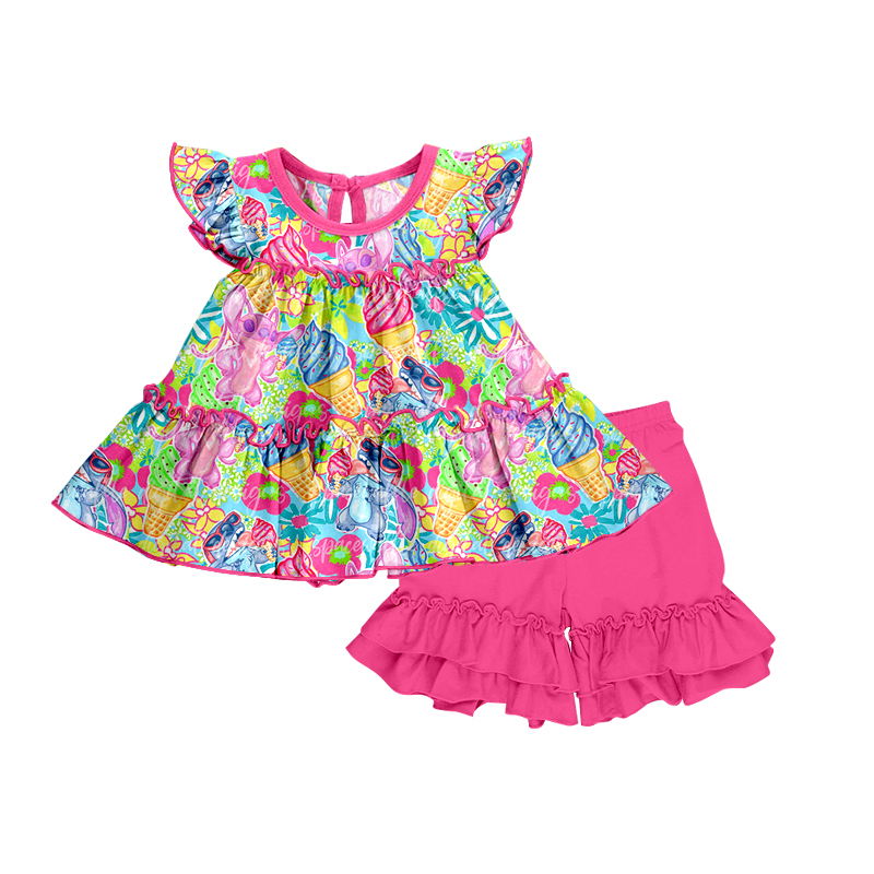 Pink colorful girl suit – sunshine kids clothes