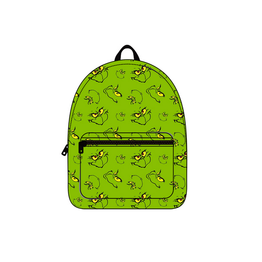 grinch smiley green backpack