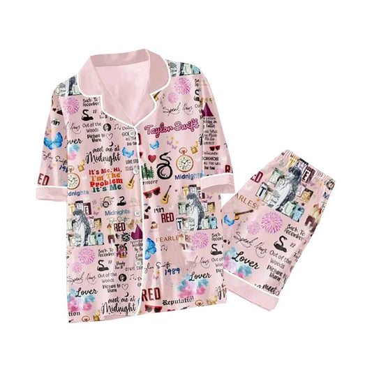 girls button pajamas 	 taylor swift