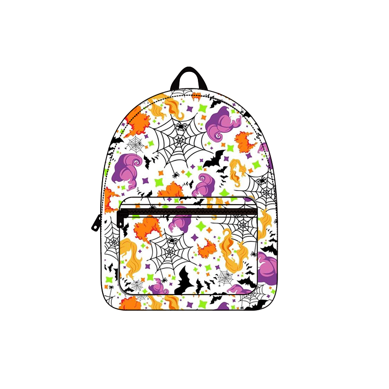 hocus witch spider web backpack white