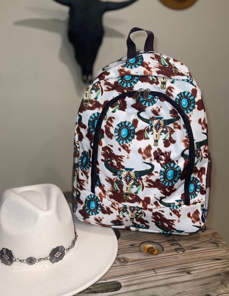 Alpine Bull Head Sapphire White Backpack