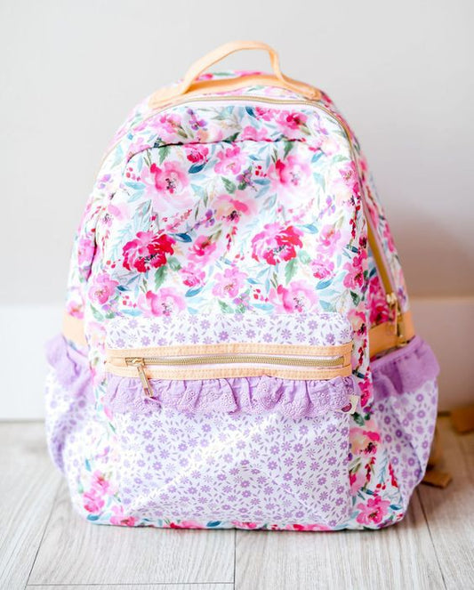 Floral Purple Floral Backpack