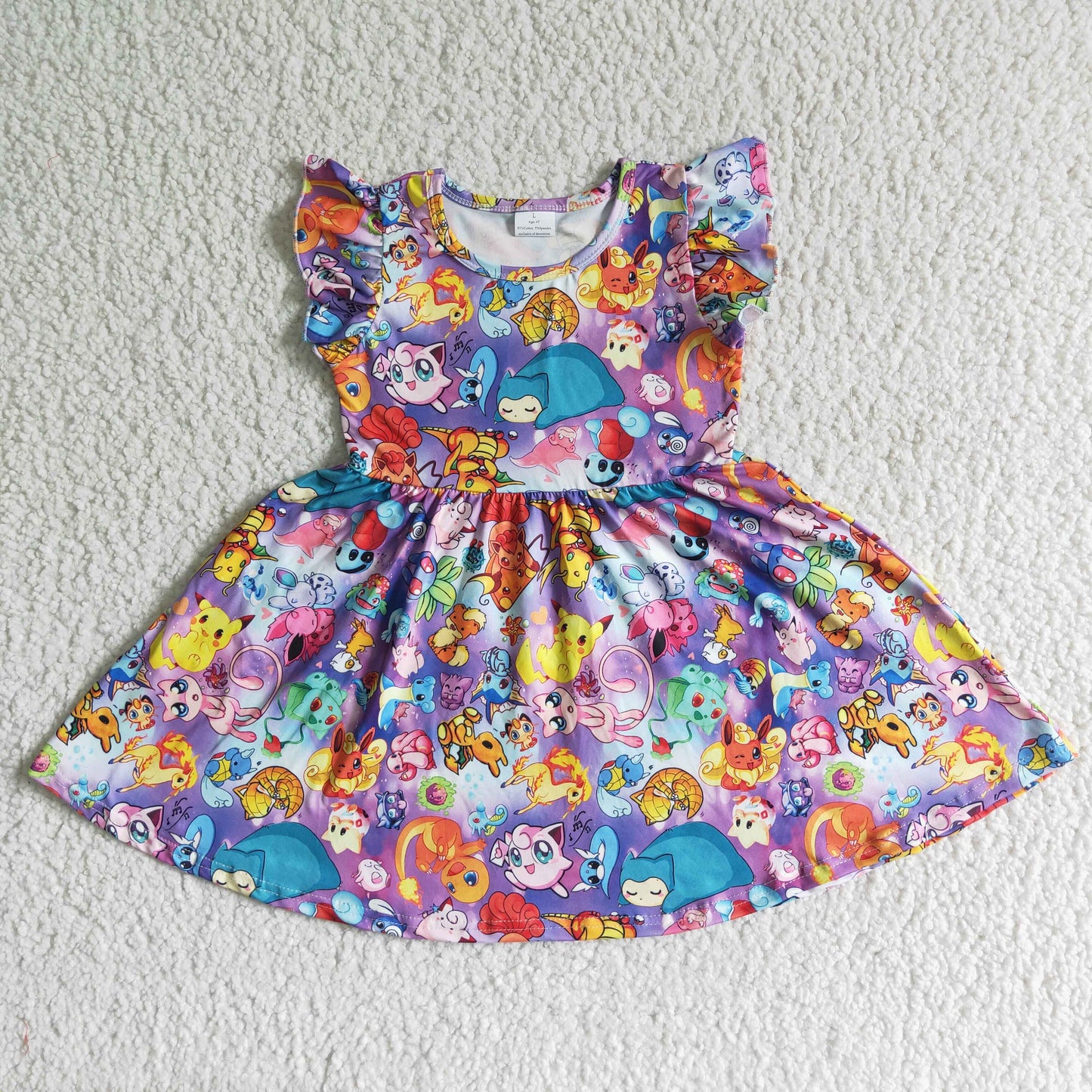 B10-10 Pikachu Purple Flying Sleeve Dress