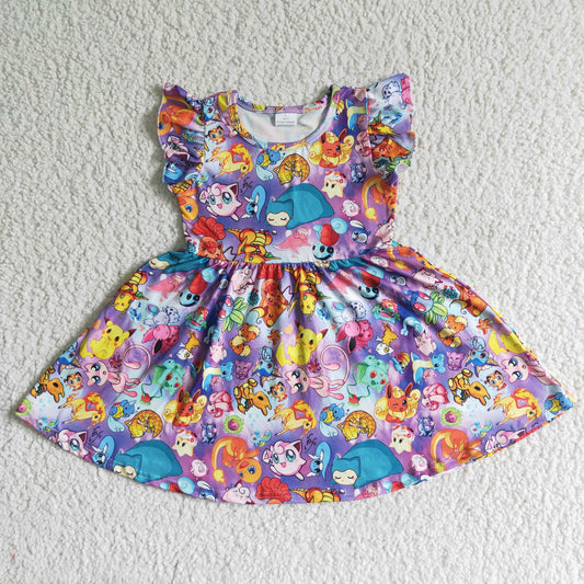 B10-10 Pikachu Purple Flying Sleeve Dress