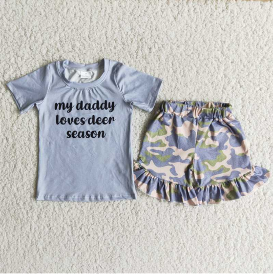 B11-22 daddy gray short sleeve camouflage shorts