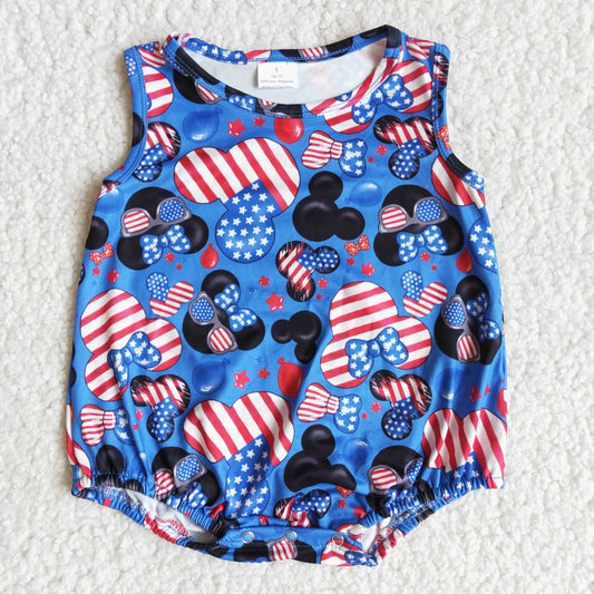 B15-11 Boys Mickey Blue Romper