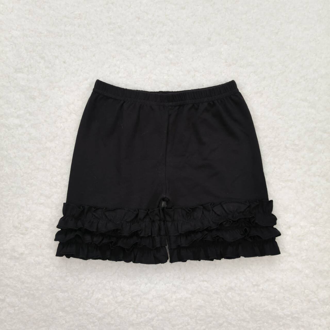 BLACK   ruffle cotton   icing shorts A16-3