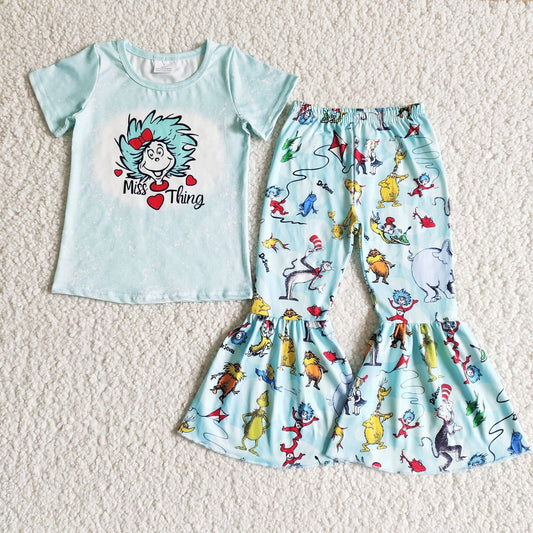 B3-25 Miss thing short-sleeved love pants suit