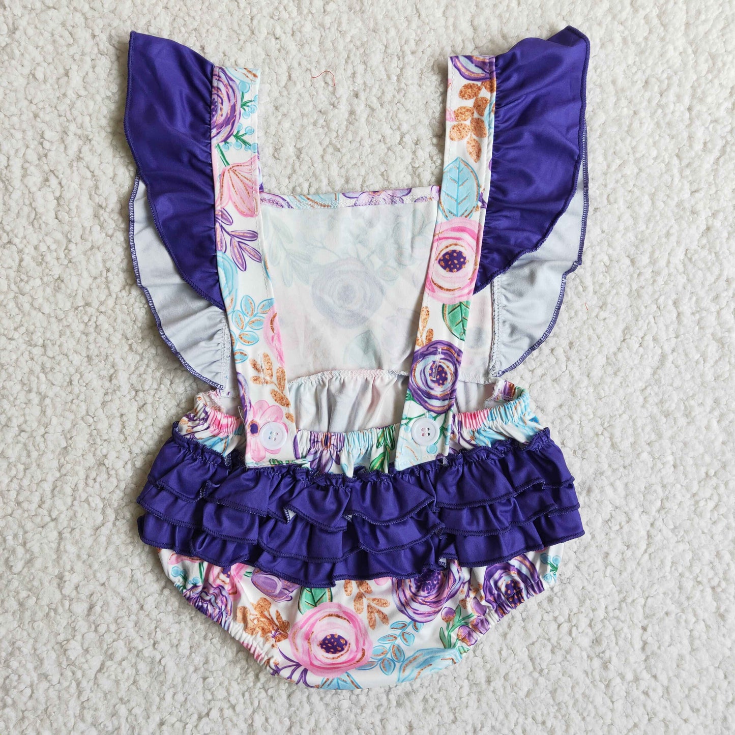 B3-27 Water Hibiscus Purple Romper Suit