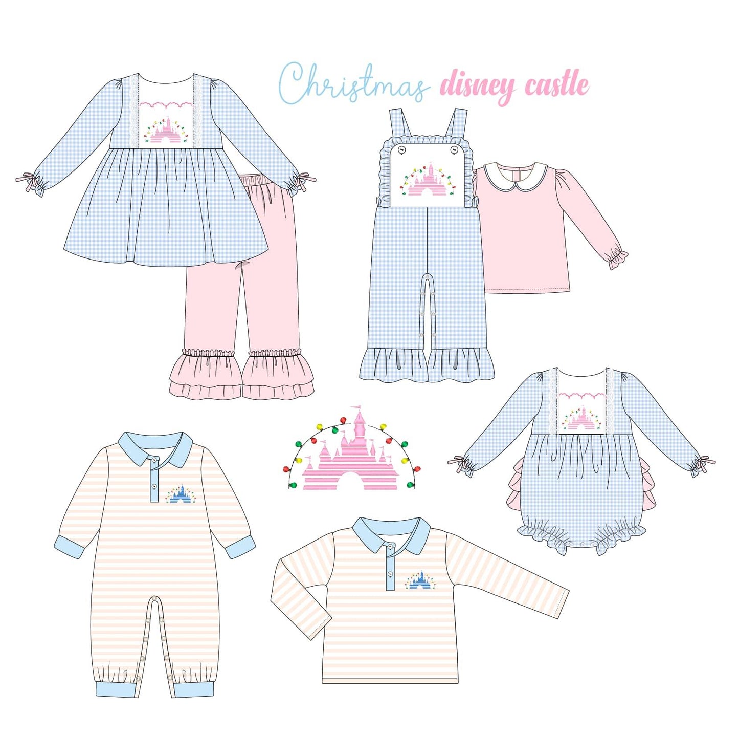 Custom moq 5 mix size eta 5-6weeks Castle Girls Long Sleeve Pants Set Bib Pants Climbing Suit Top Matching Clothes