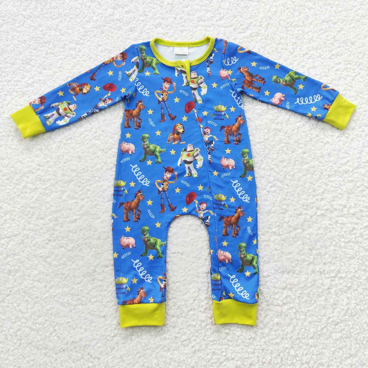 LR0484 Toy Story toy story blue and yellow zipper long-sleeved jumpsuit