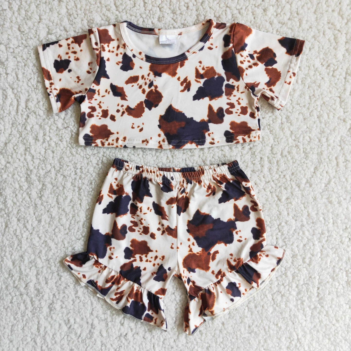 B6-15 Ink pattern crop top suit