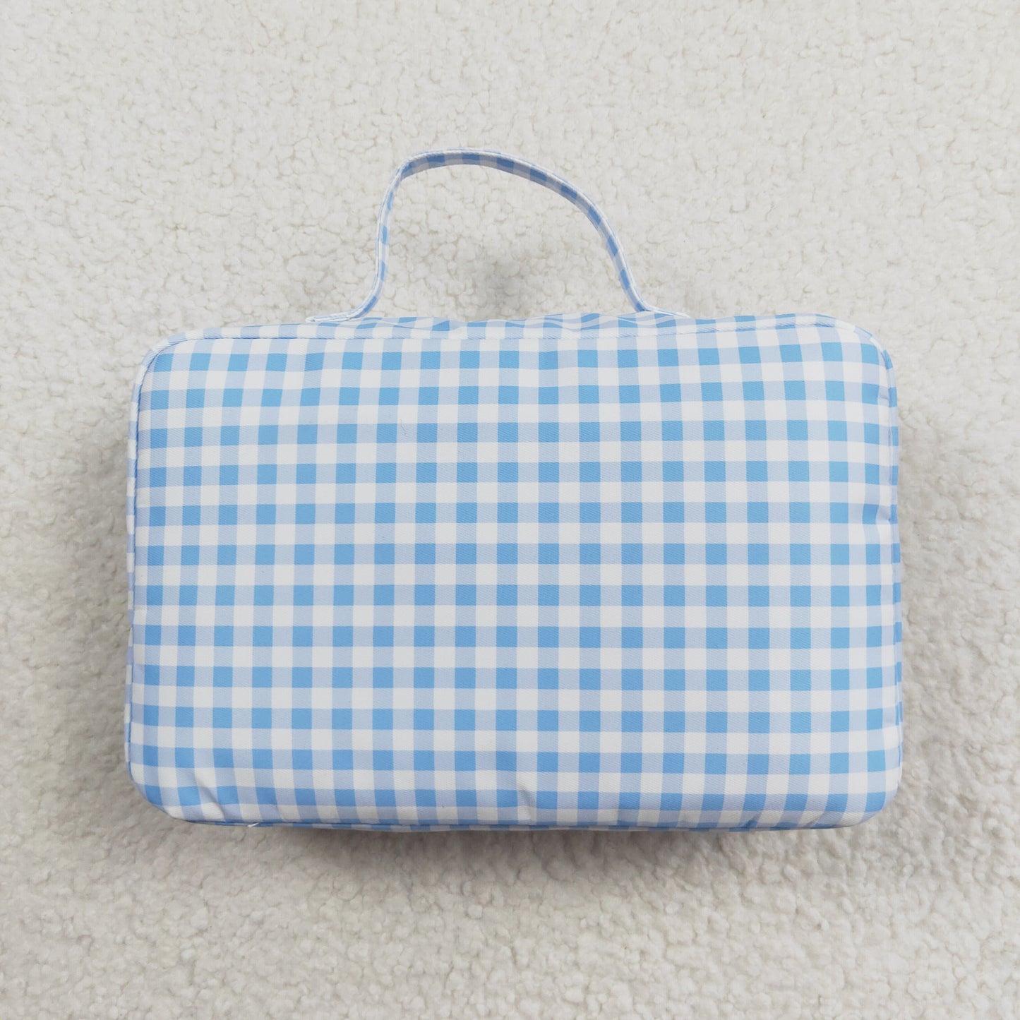 rts no moq BA0089 Blue and white plaid lunch box bag