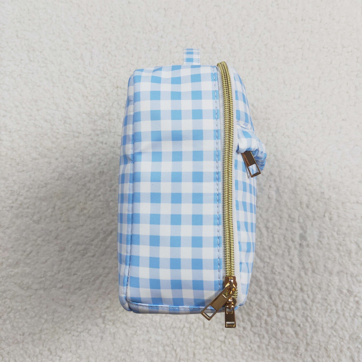 rts no moq BA0089 Blue and white plaid lunch box bag