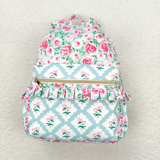 RTS no moq BA0100 Pink flower light blue backpack