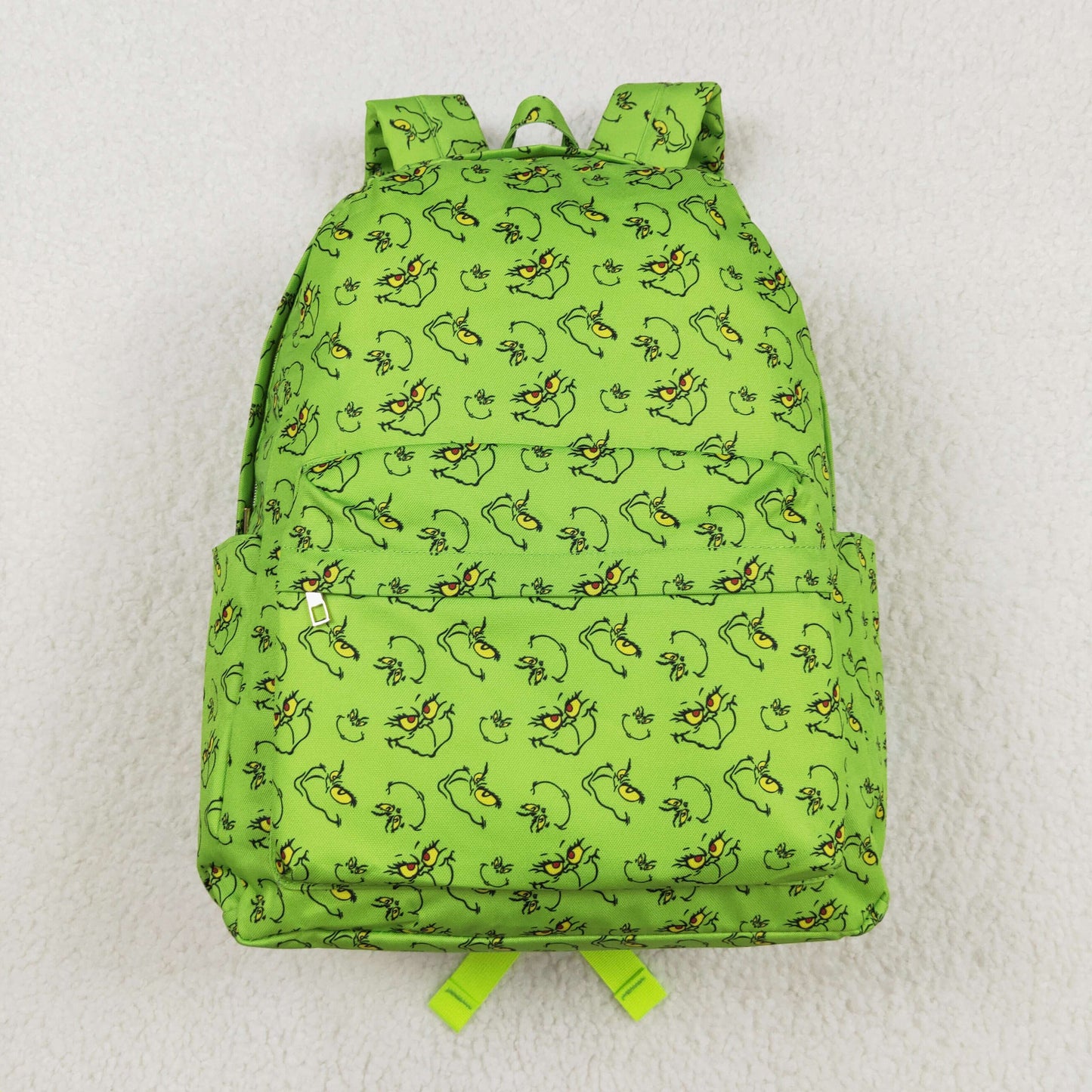 rts no moq BA0119 Grinch smiley green backpack