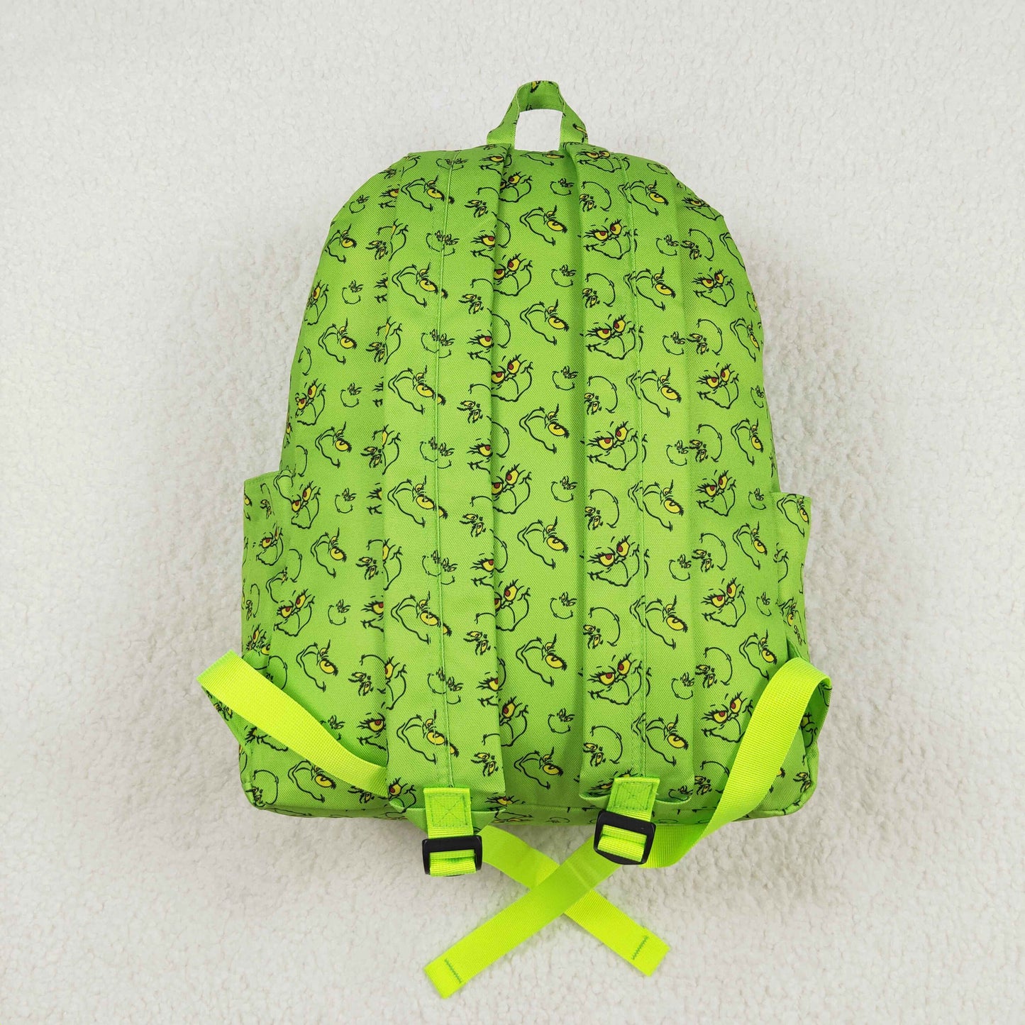 rts no moq BA0119 Grinch smiley green backpack