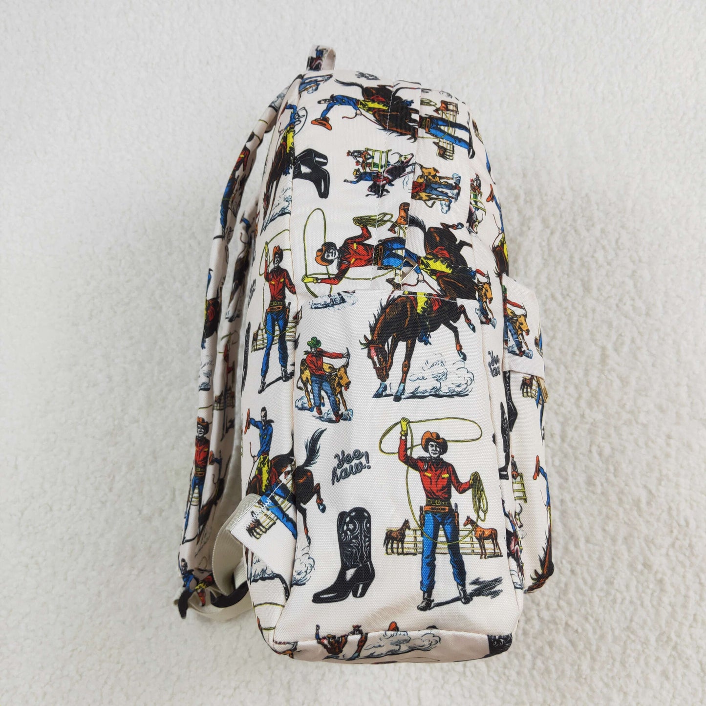 rts no moq BA0142 Riding cowboy beige backpack-13*5*17 inches