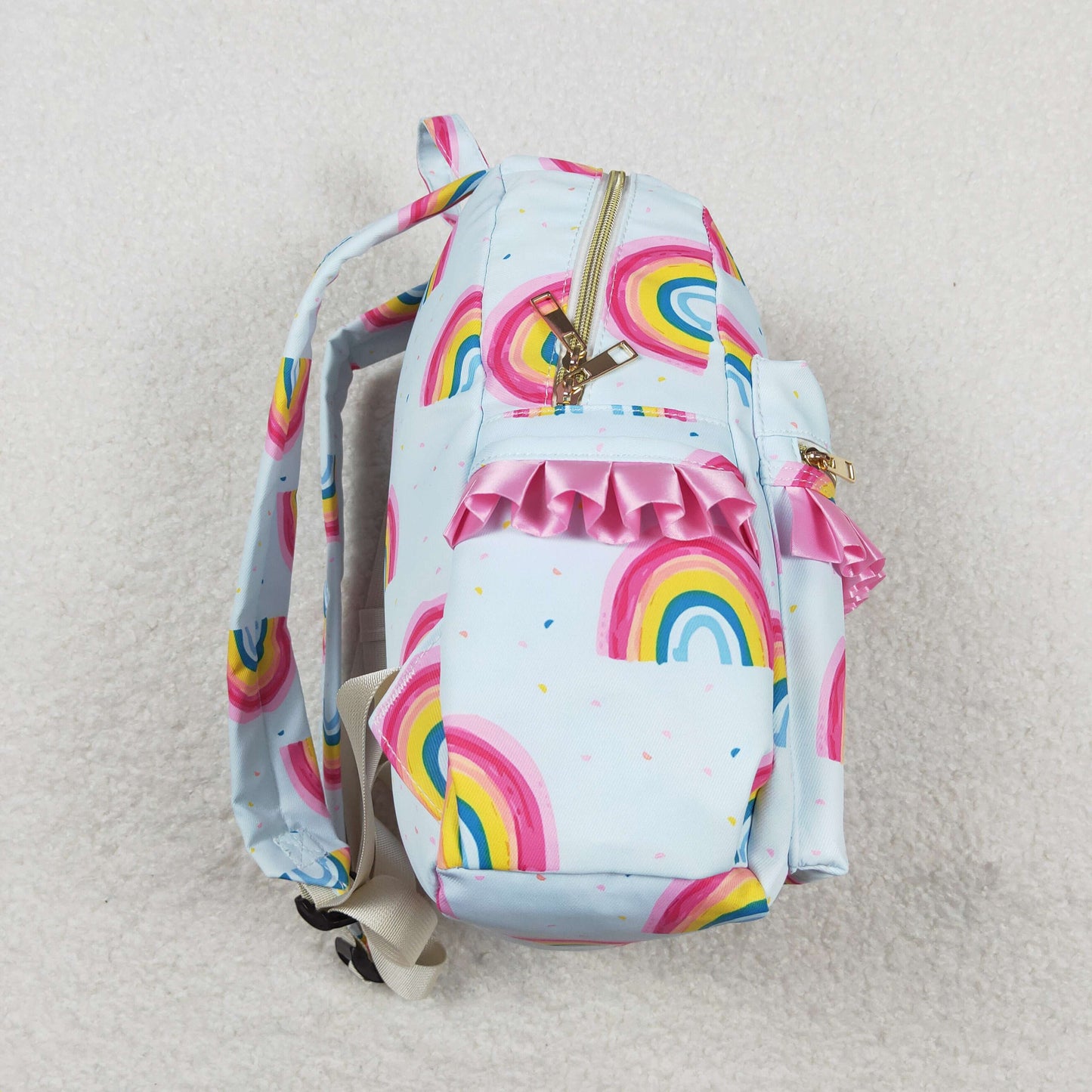 RTS NO MOQ BA0167 Rainbow pink lace blue backpack