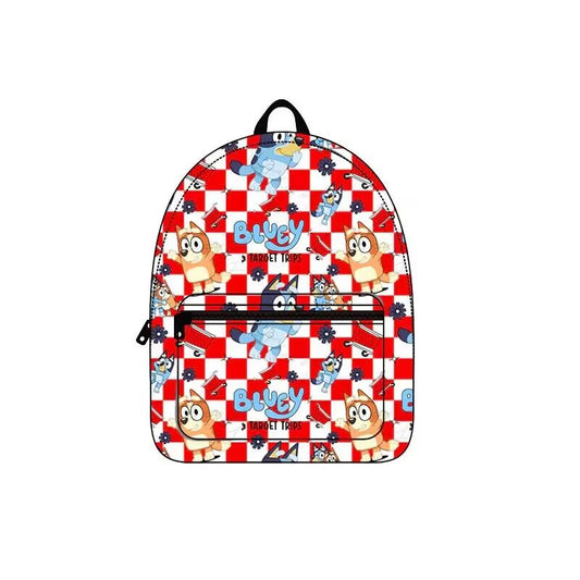 BA0179 bluey red zipper backpack