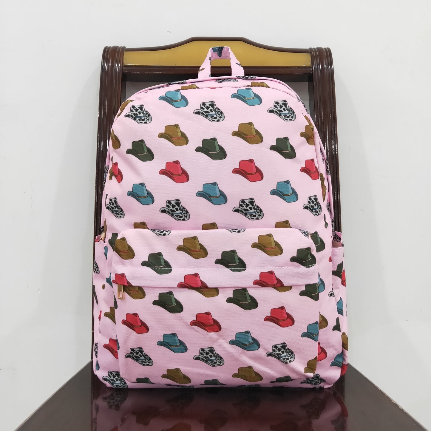 rts no moq BA0181 Cowboy hat pink backpack --13*5*17 inches