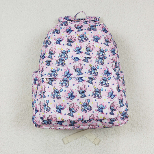 rts no moq BA0182 Stitch star pink and white plaid backpack