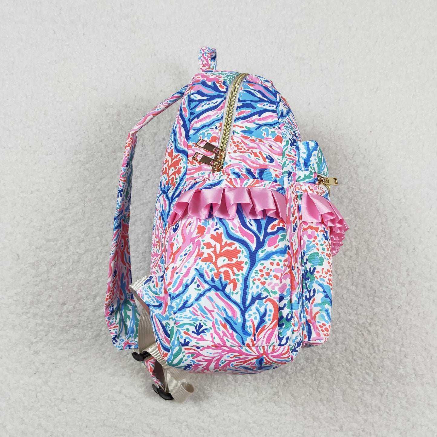 RTS no moq BA0185 Seaweed Pattern Rose Red Lace Backpack