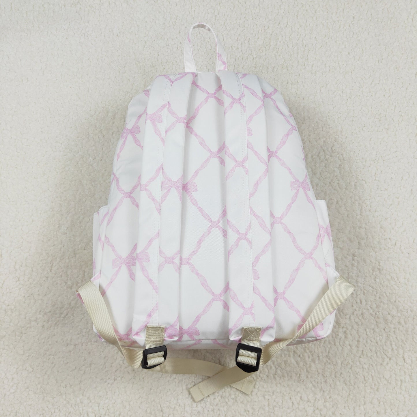 rts no moq BA0225 Pink and white backpack with bow pattern