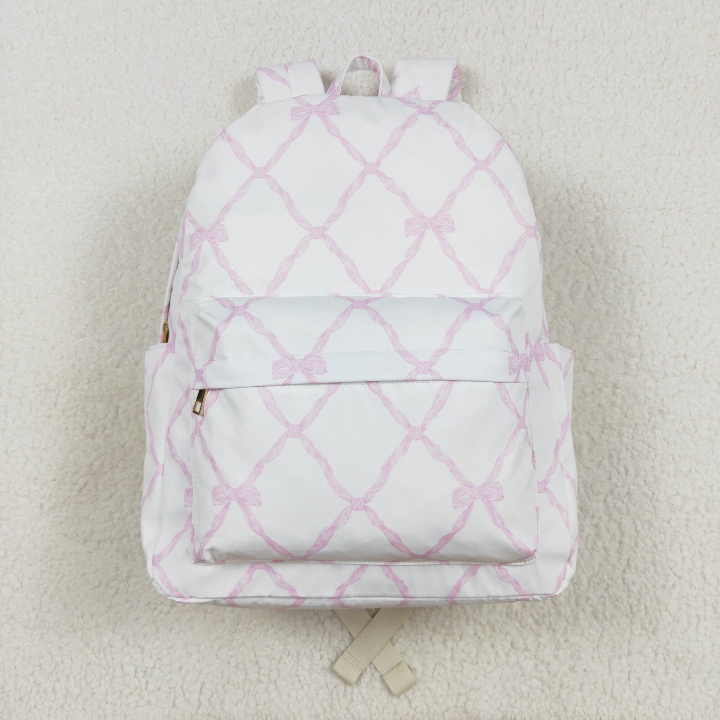 rts no moq BA0225 Pink and white backpack with bow pattern