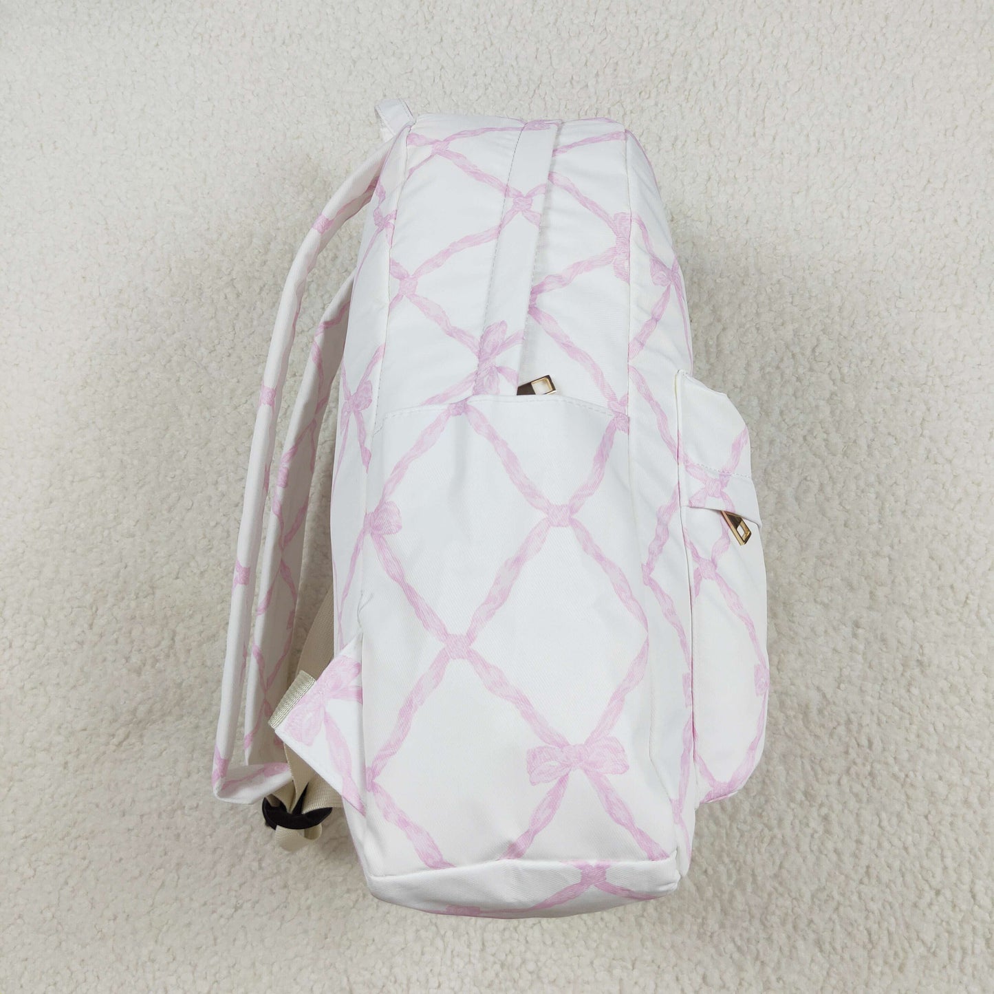 rts no moq BA0225 Pink and white backpack with bow pattern