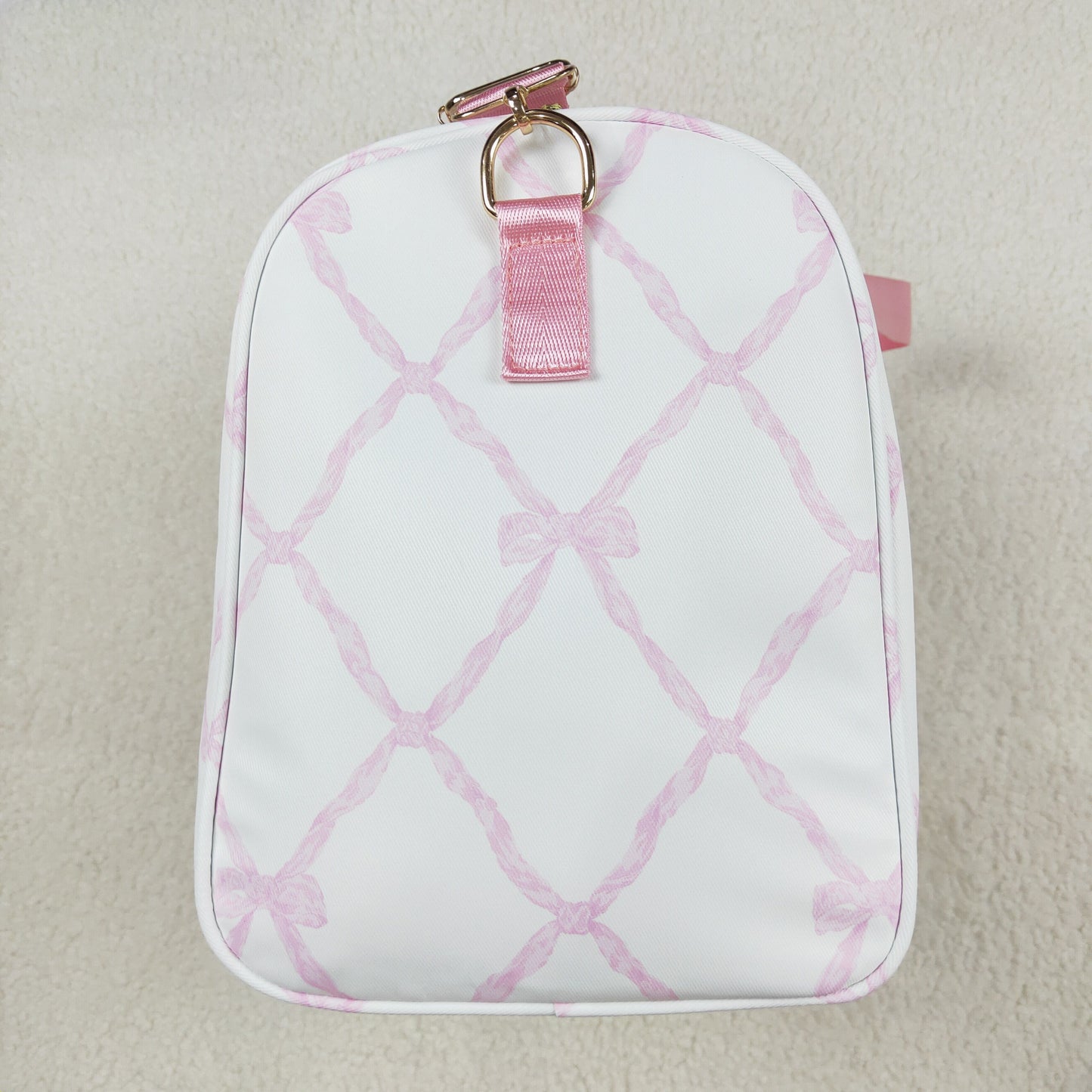 rts no moq BA0226 Pink and white gym bag with bow pattern