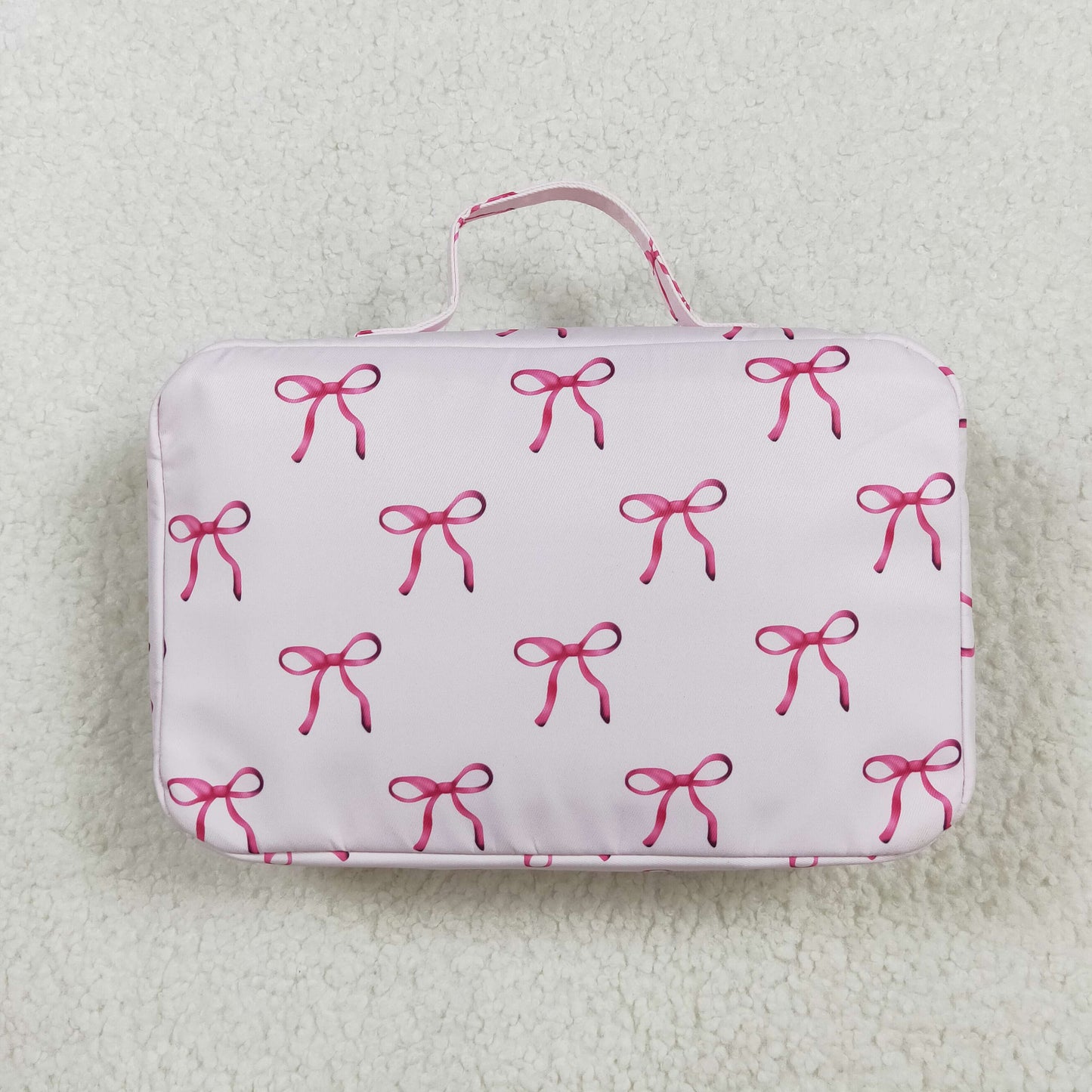 rts no moq BA0234 Pink lunch box bag with bow pattern