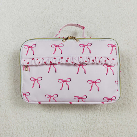 rts no moq BA0234 Pink lunch box bag with bow pattern