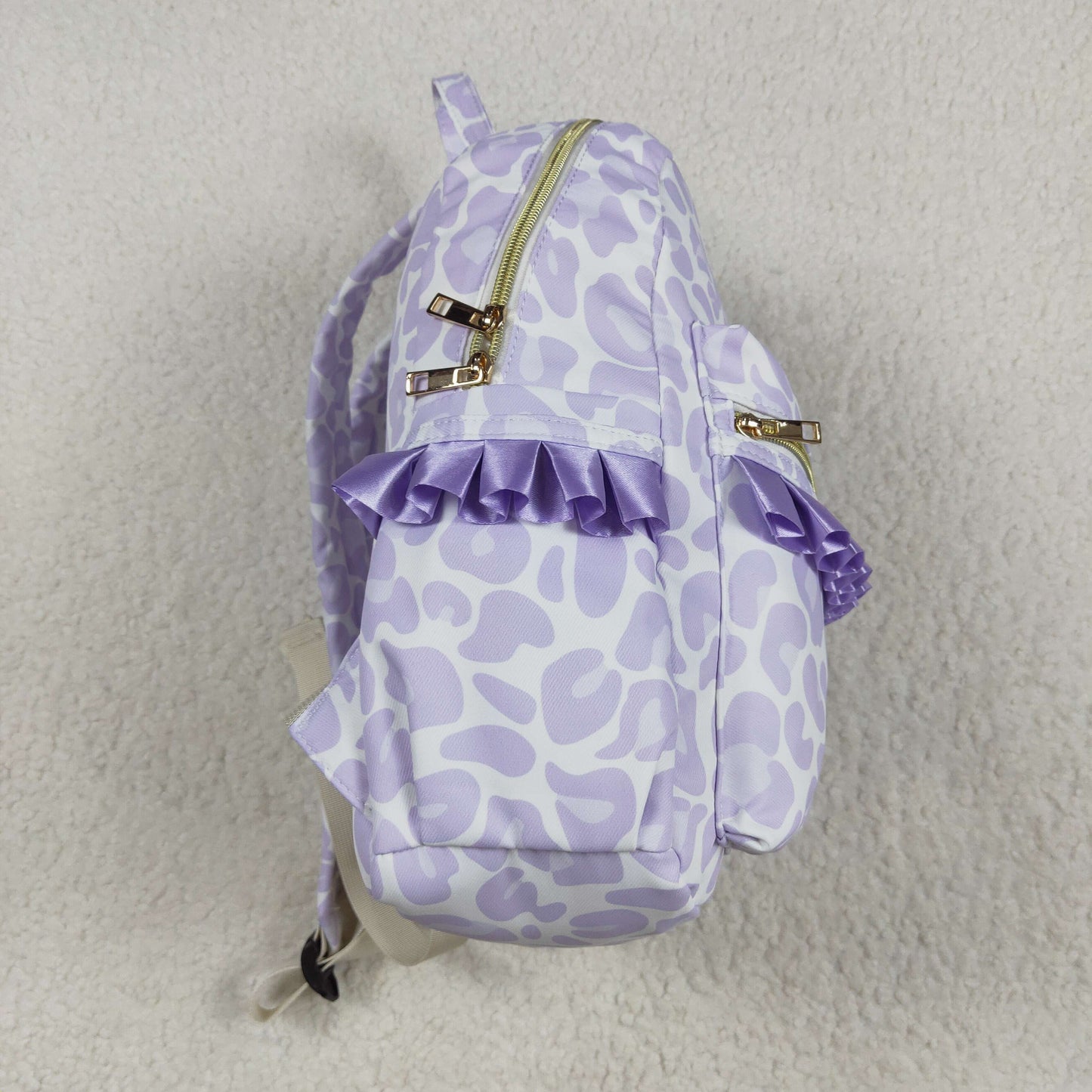 RTS NO MOQ BA0239 Leopard print purple and white small backpack