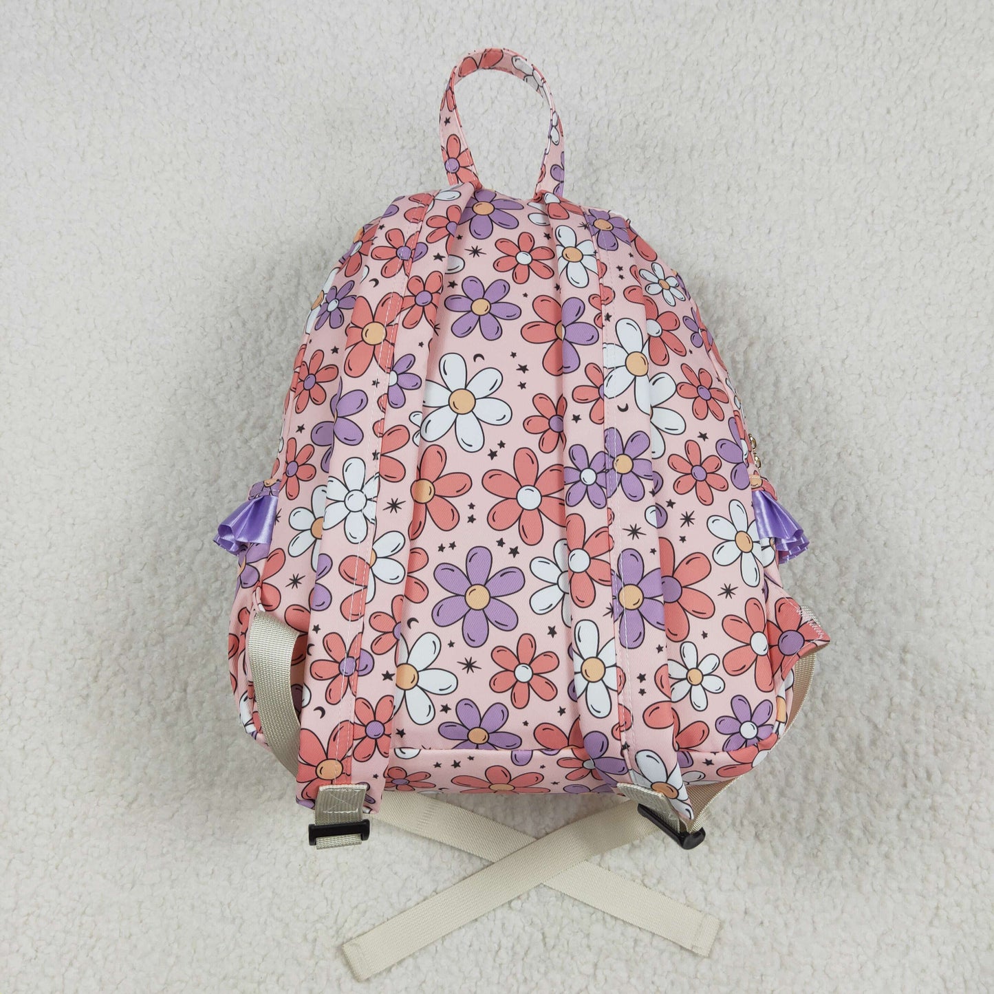 RTS NO MOQ BA0240 Pink small backpack with flowers, moon and stars