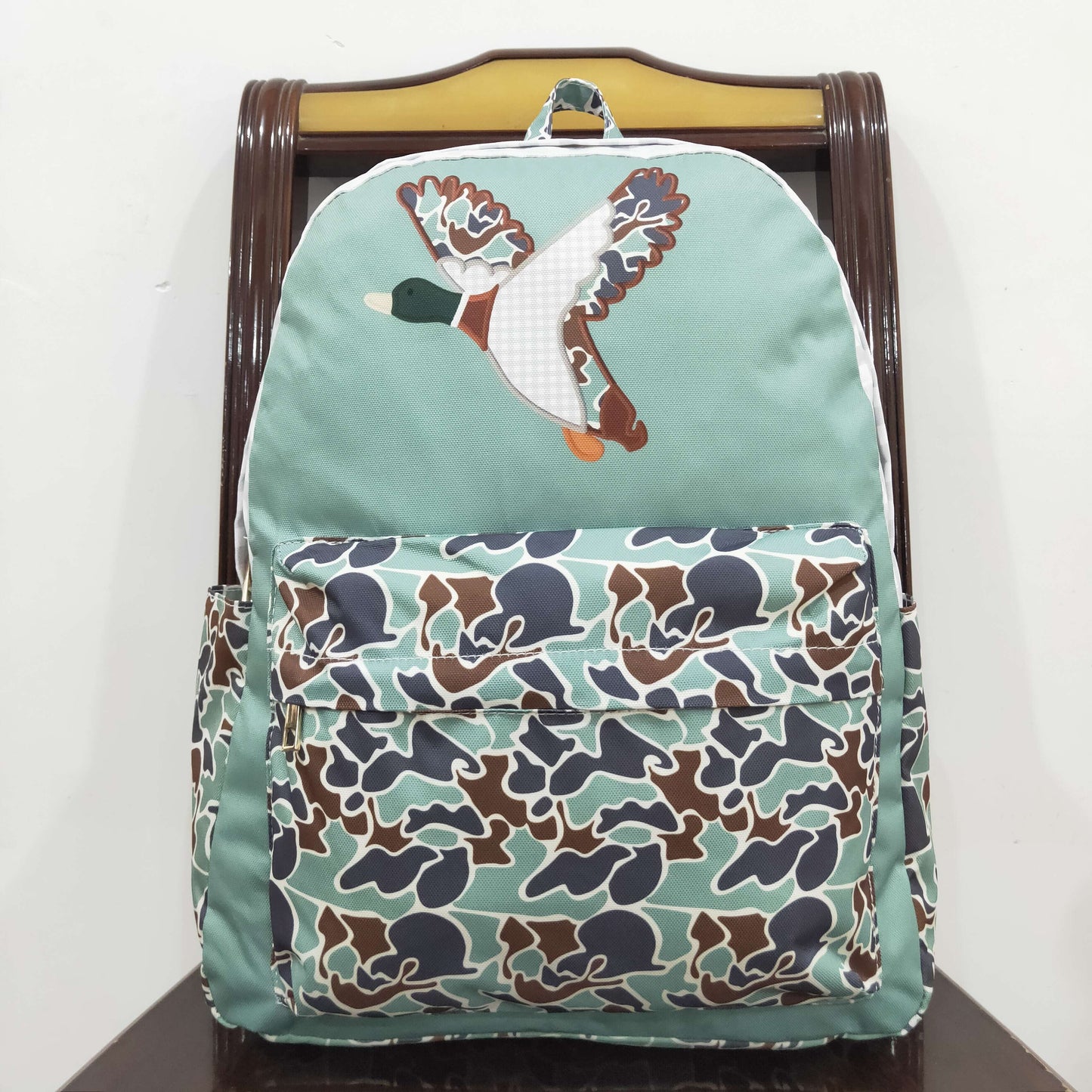 rts no moq BA0259 camouflage duck plaid green large backpack