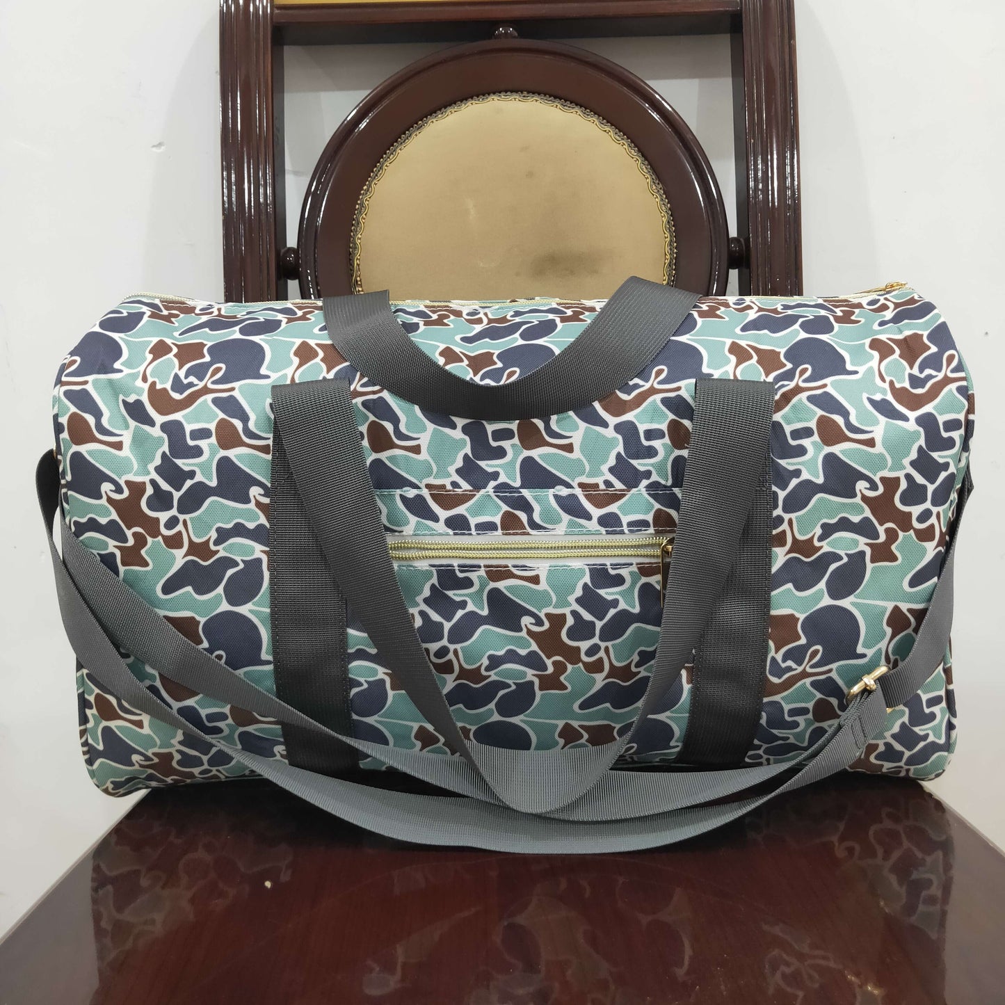 RTS NO MOQ BA0263 camouflage brown and green gym bag