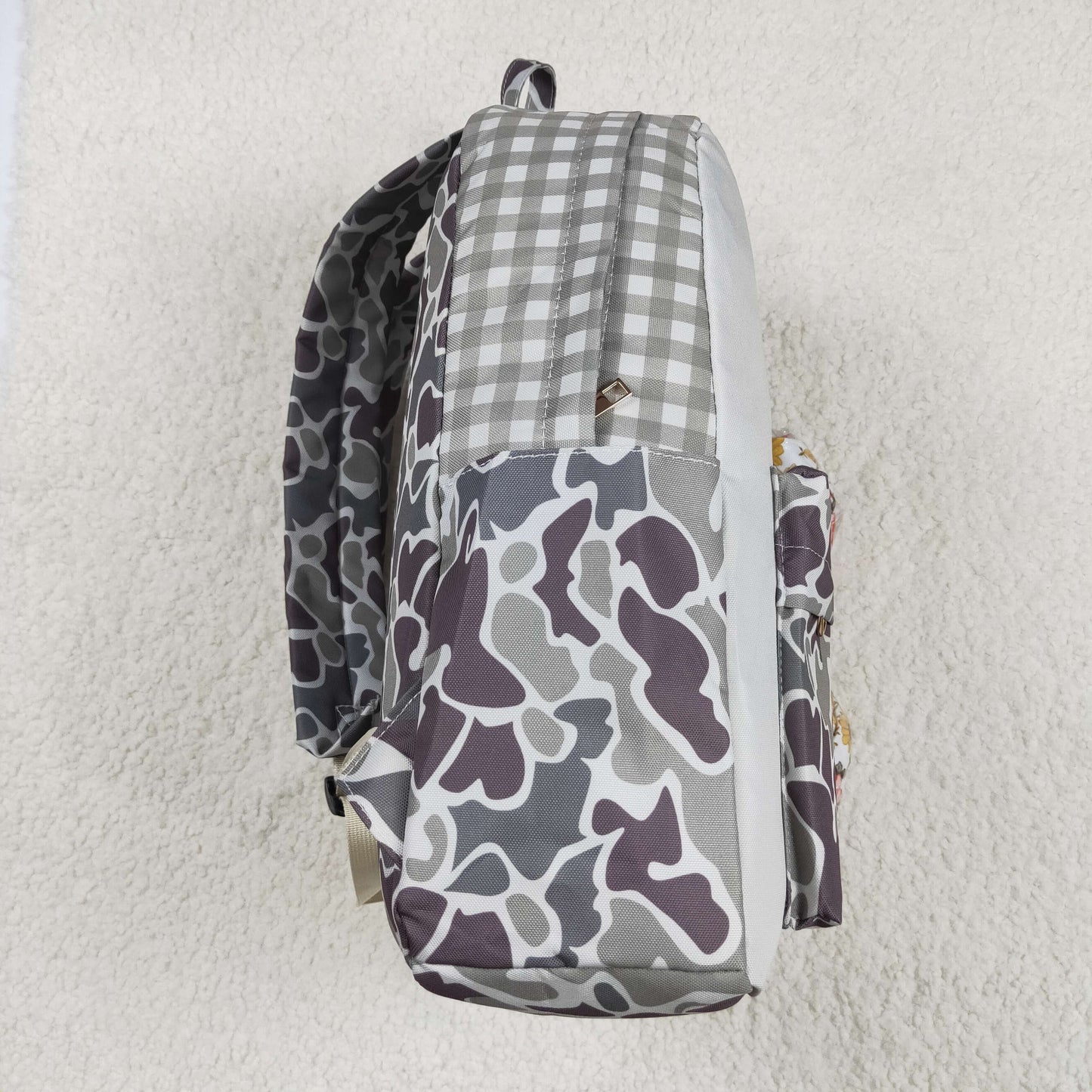 rts no moq BA0268 Embroidered camouflage puppy plaid backpack