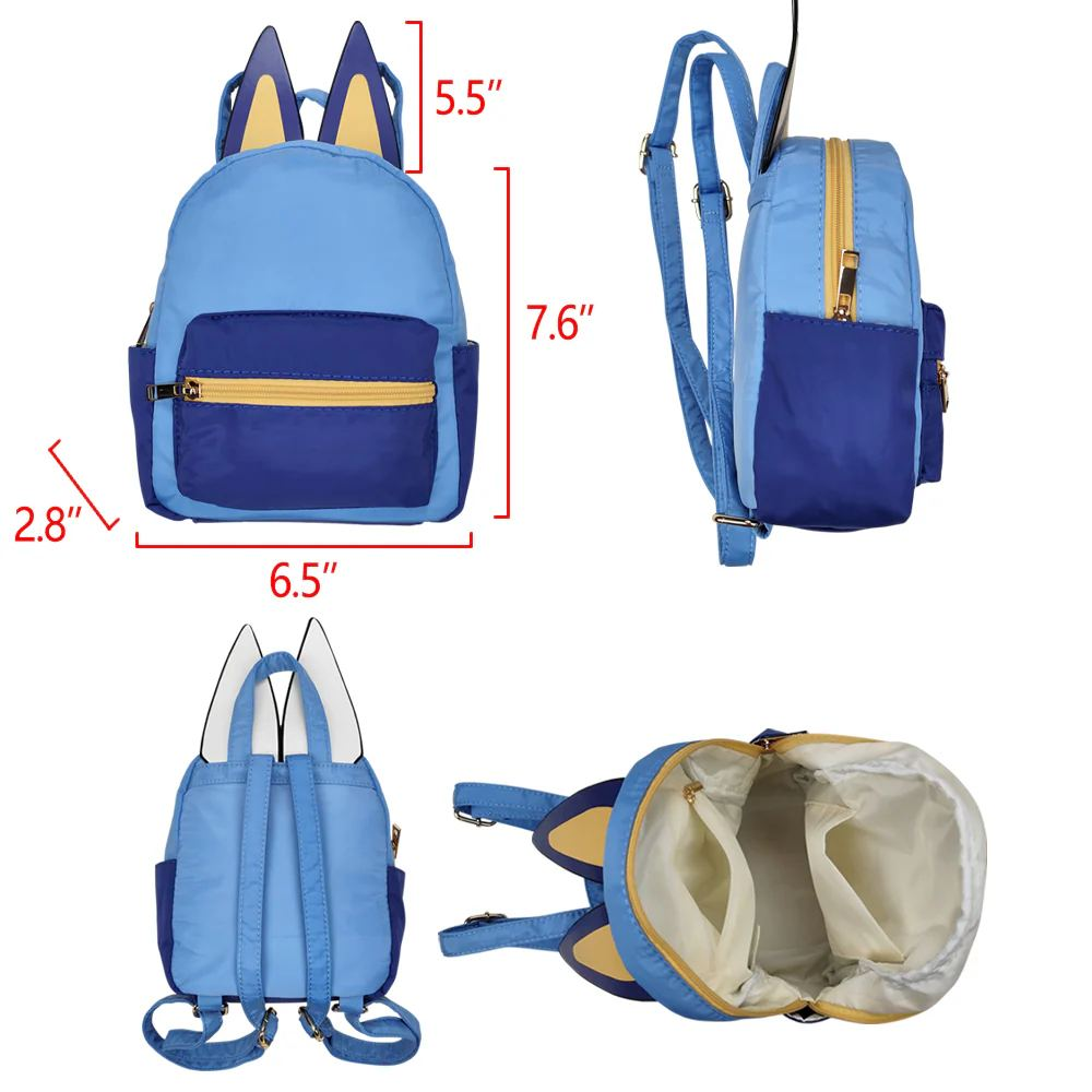 RTS NO MOQ ETA 5/7days Arrived BA0281 Bluey ears blue backpack