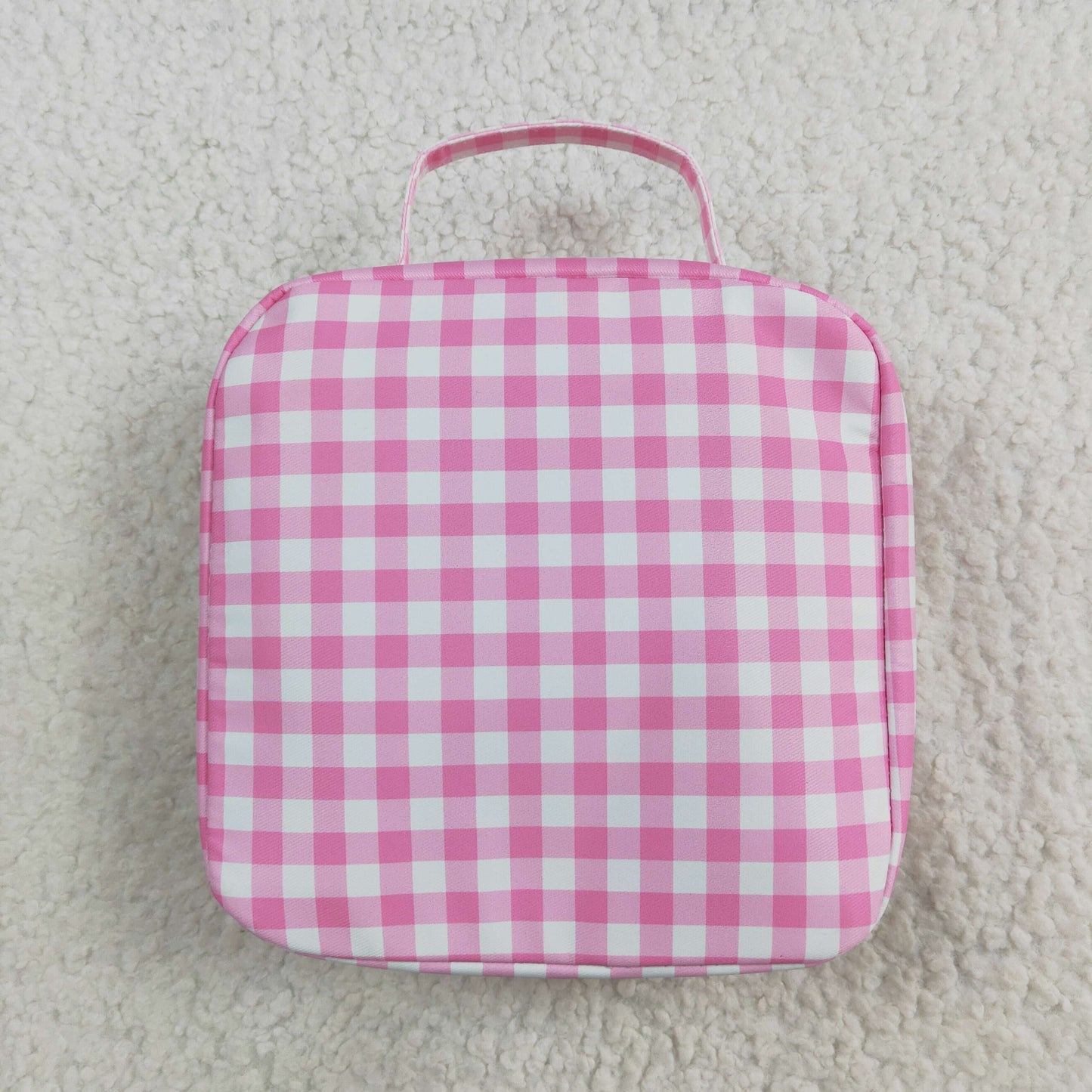 RTS NO MOQ ETA 5/7days Arrived BA0283 square pink and white plaid lace lunch box bag