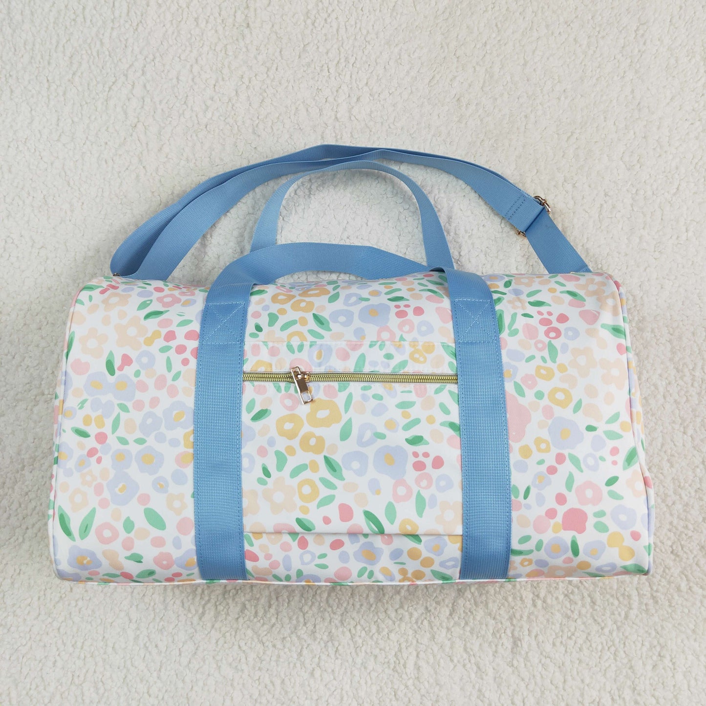 RTS NO MOQ BA0292 Gym bag with floral blue lace and white