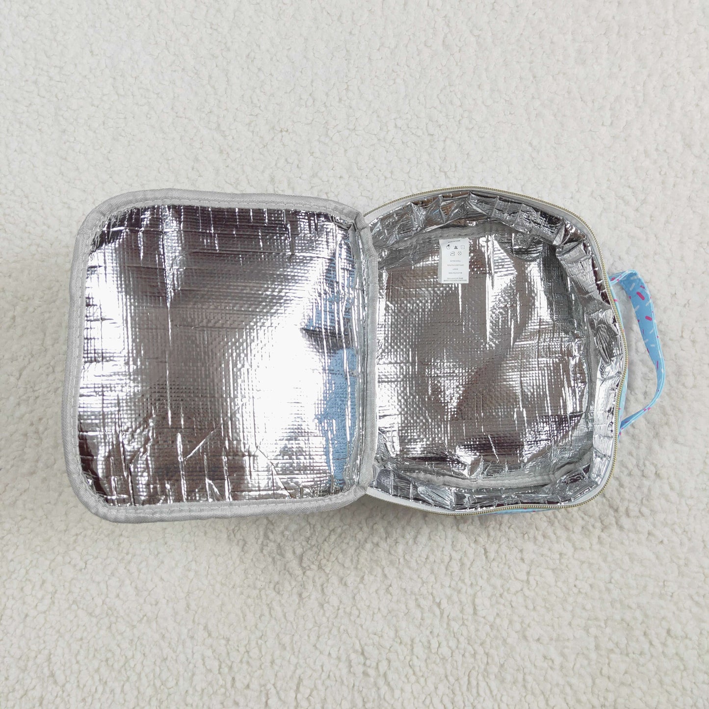 RTS NO MOQ BA0296 Team fireworks plaid blue lunch bag lunch box bag