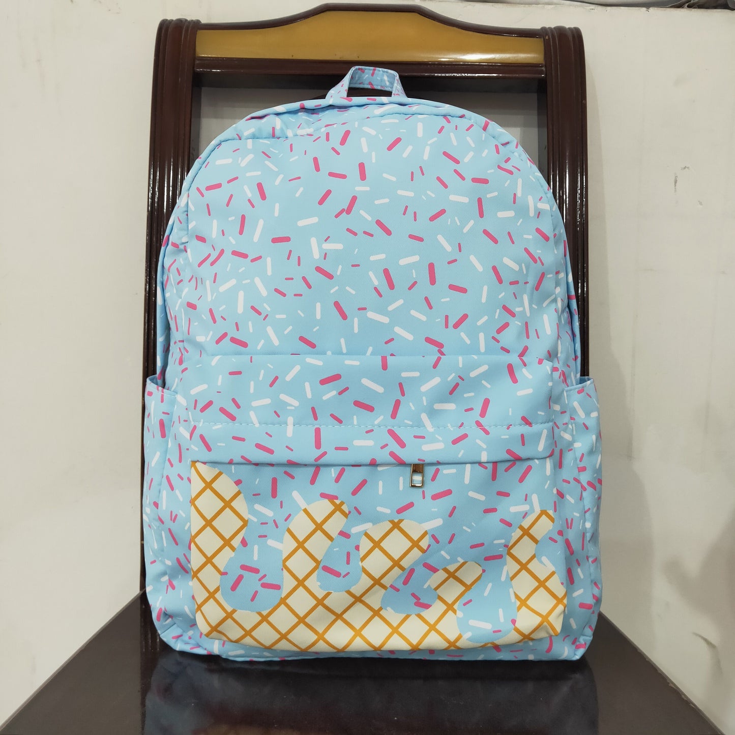 RTS NO MOQ BA0297 Team fireworks plaid blue large backpack