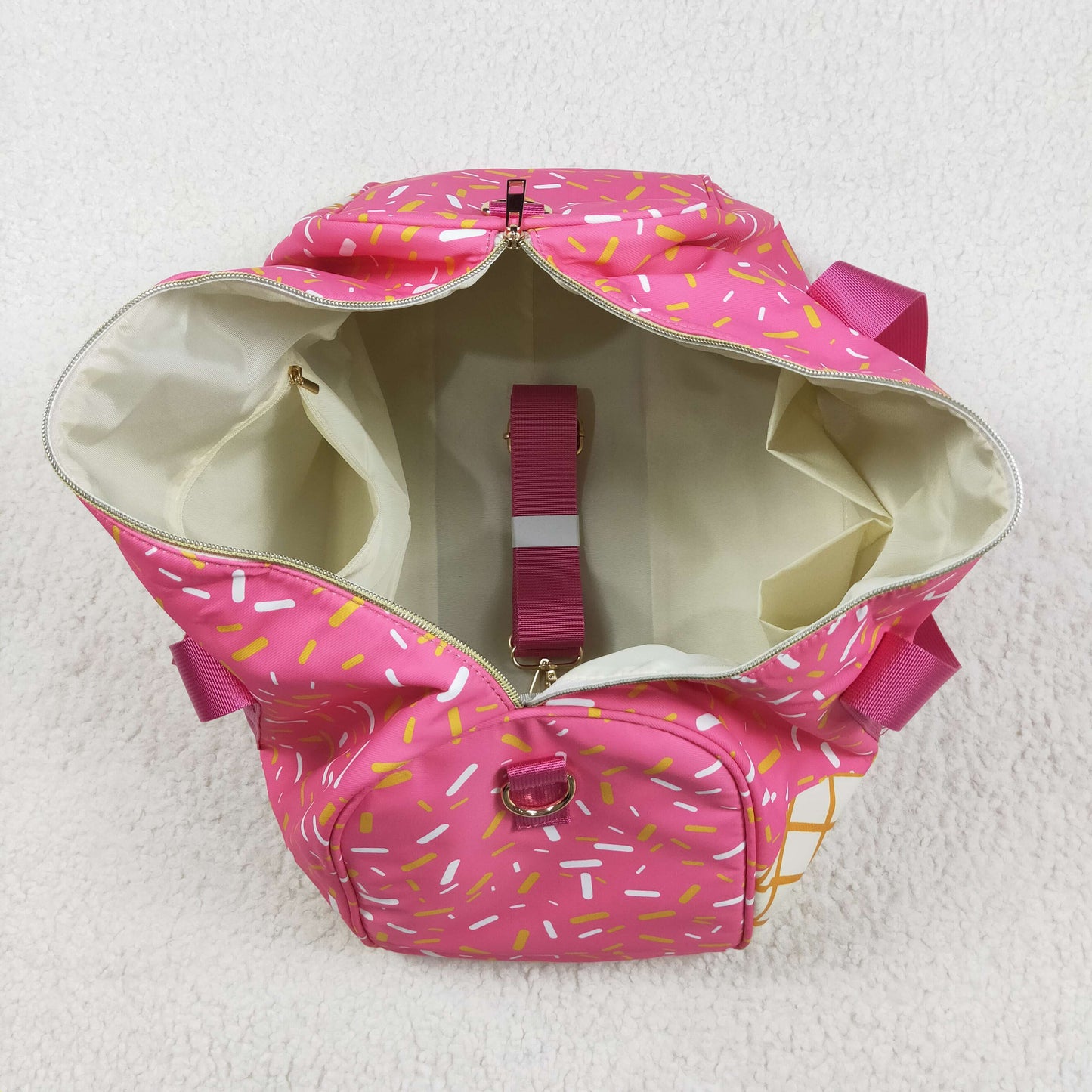 RTS NO MOQ BA0298 Team Fireworks Plaid Pink Gym Bag