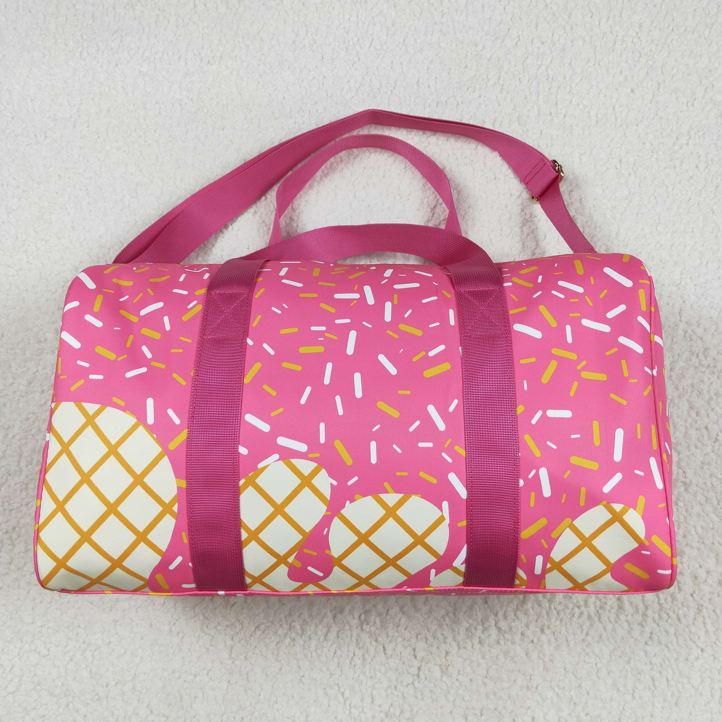 RTS NO MOQ BA0298 Team Fireworks Plaid Pink Gym Bag