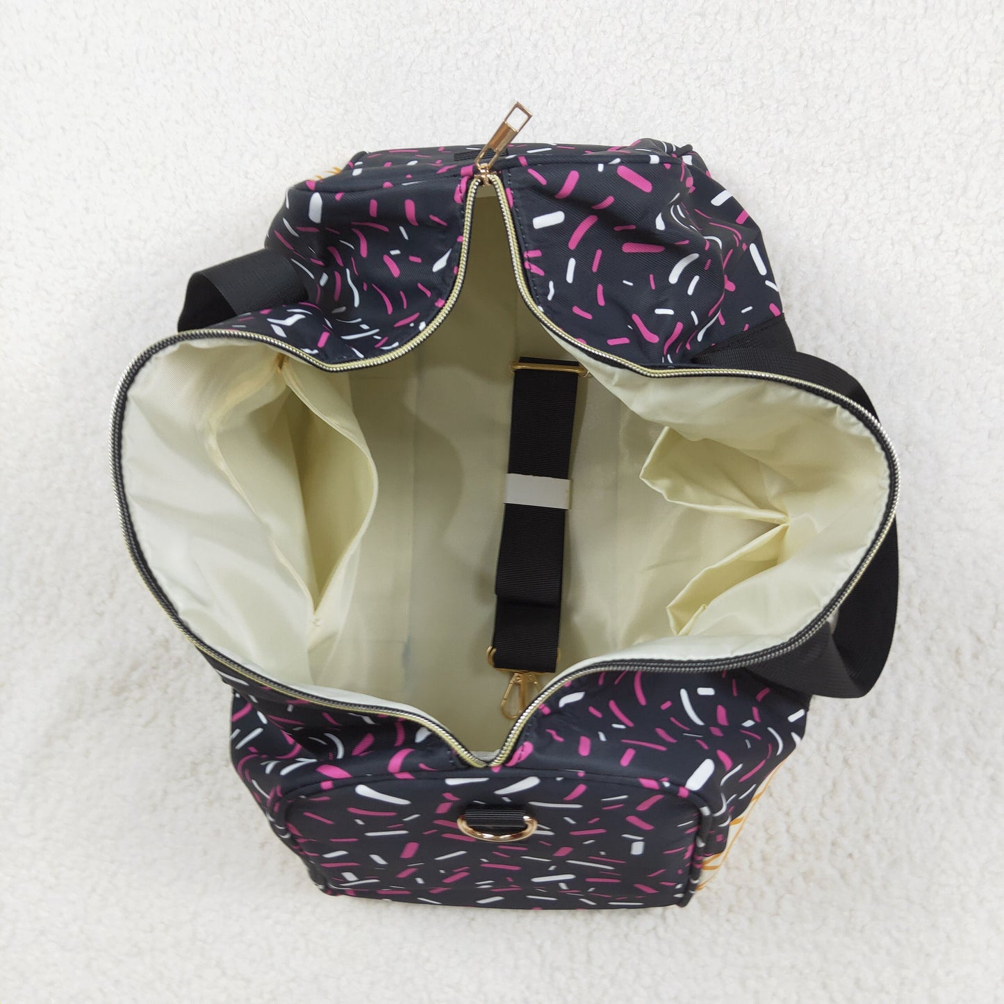 RTS NO MOQ BA0303 Waffle Ice Cream Black Gym Bag